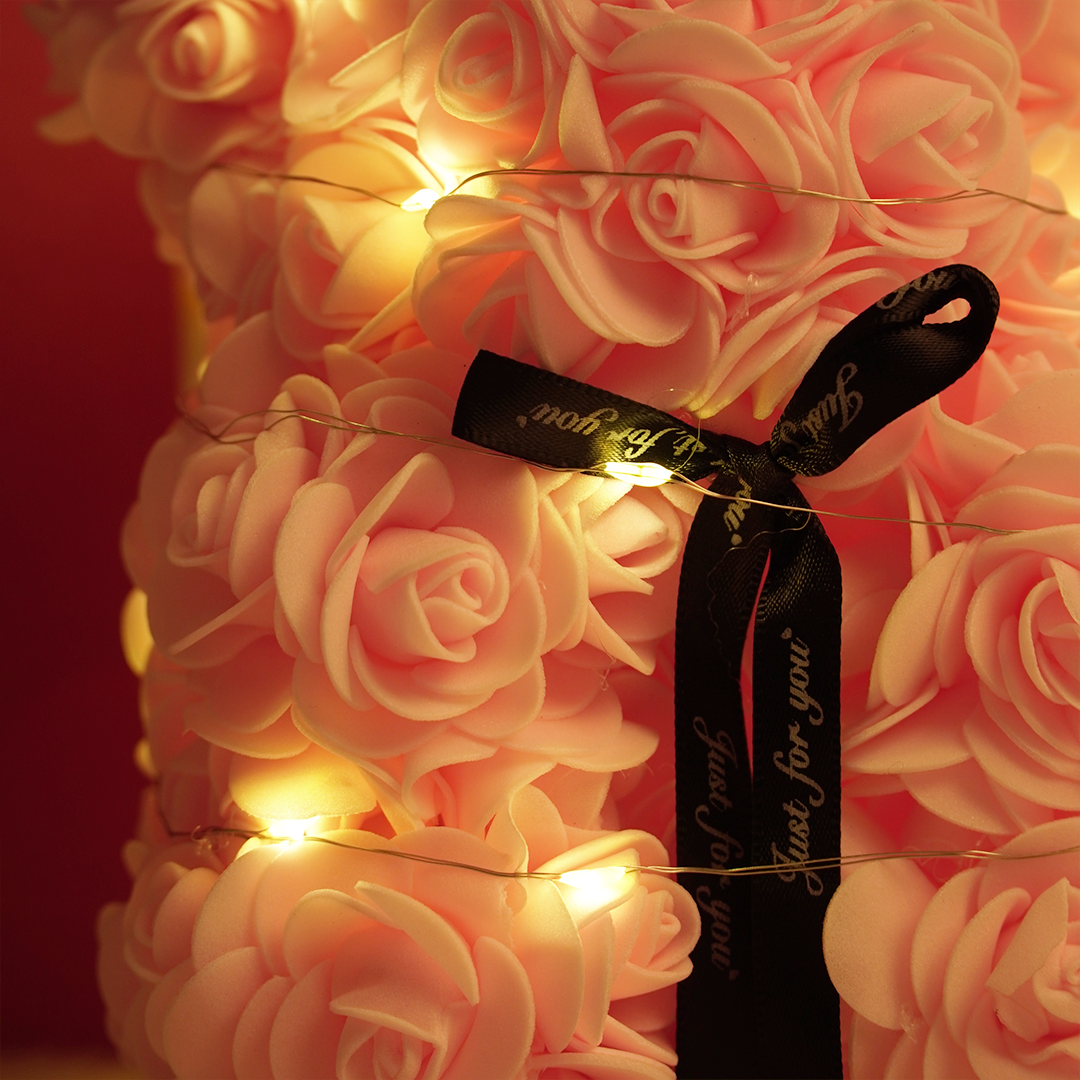 Rose Teddy Bear – Romantic Artificial Flower Bear Gift for Love & Special Moments