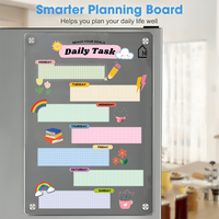"Daily Task" Weekly Family Planner for Fridge - Clear Acrylic + Accessories