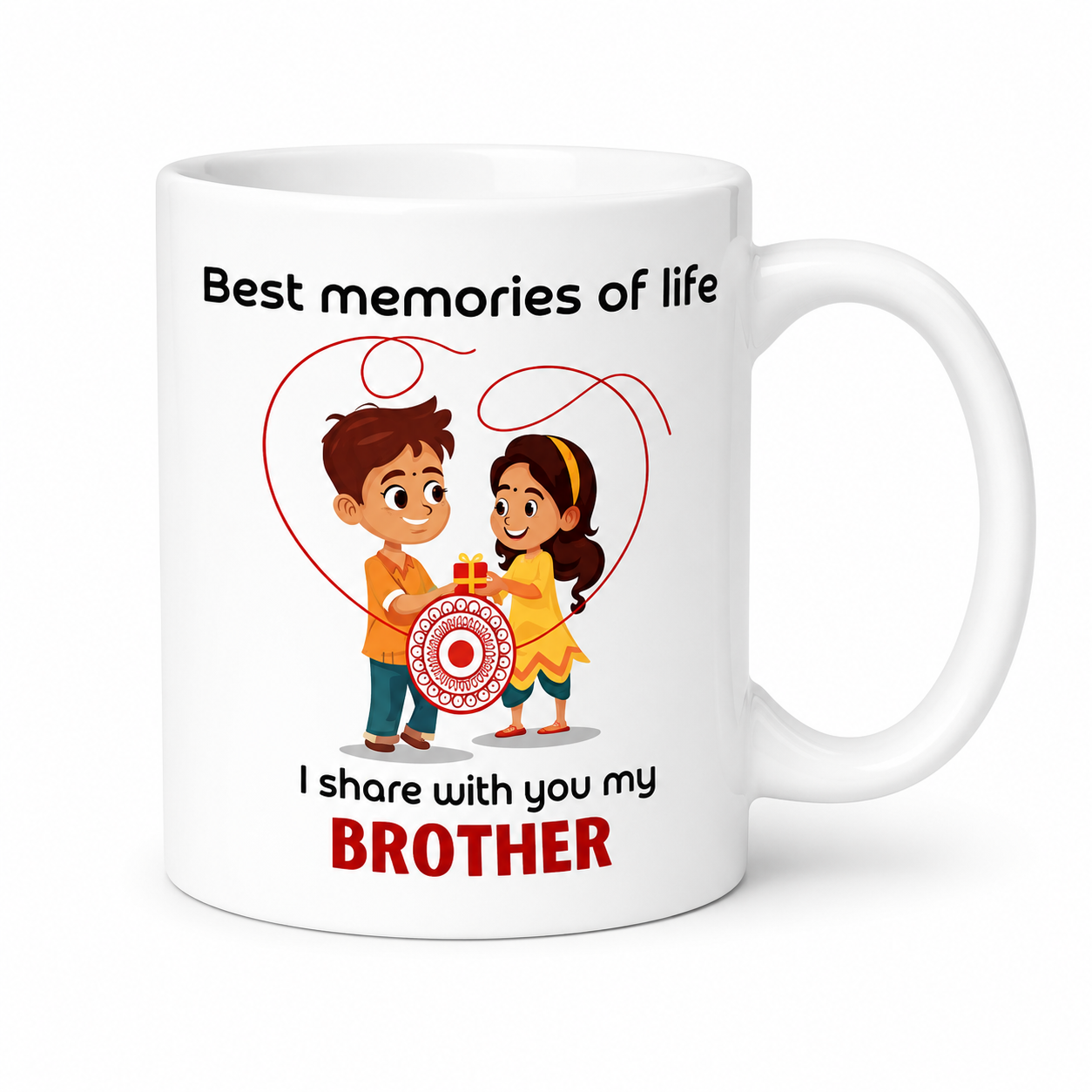 Best Memories of Life Ceramic Coffee Mug | Brother Appreciation Printed Coffee Cup