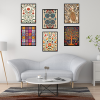 Bohemian Botanical Wall Art Set – 6 Vibrant Prints for a Nature-Inspired Living Space