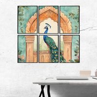 Royal Peacock Multi-Frame Wall Art | Traditional Indian Décor
