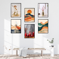 Modern Abstract & Vase Wall Art Set | Minimalist Home Décor SET OF 6