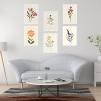 Minimalist Floral Wall Art Set | Botanical Prints for Home Décor SET OF 6