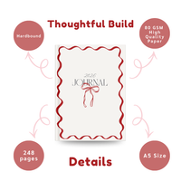 2026 Journal Notebook | Minimal Bow Aesthetic Daily Diary