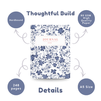 Journal 2026 | Blue Floral Aesthetic Daily Notebook