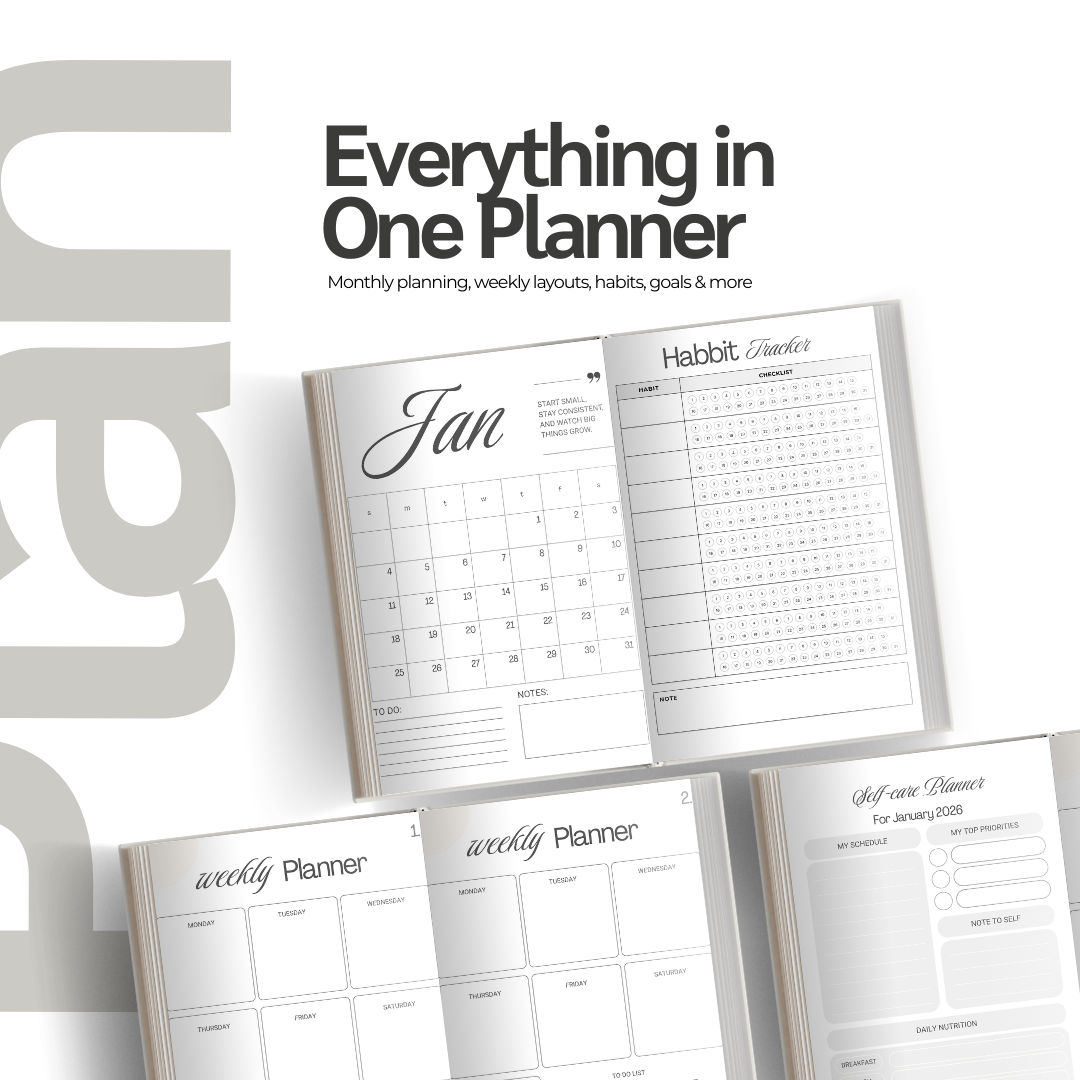 2026 Complete Journal Planner – Daily, Monthly & Yearly Goal Organizer
