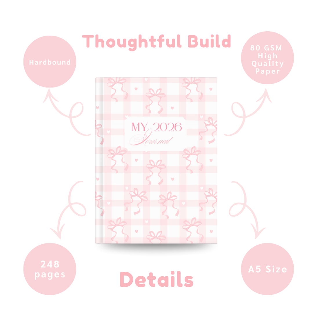 2026 Cute Pink Journal | Aesthetic Daily Diary & Planner