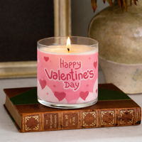 Happy Valentine’s Day Scented Candle in Glass Jar | Romantic Gift & Aesthetic Home Décor