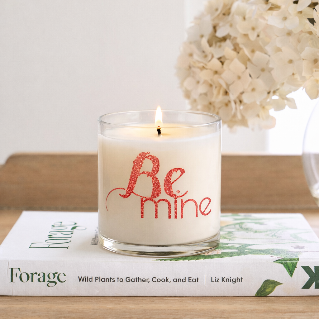 “Be Mine” Romantic Scented Candle in Glass Jar | Valentine Gift & Love Décor Candle