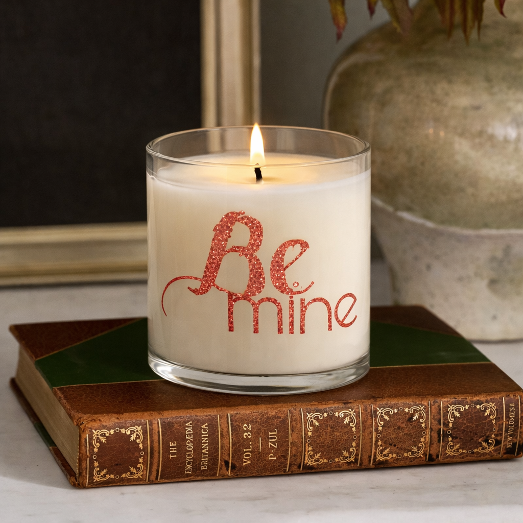 “Be Mine” Romantic Scented Candle in Glass Jar | Valentine Gift & Love Décor Candle