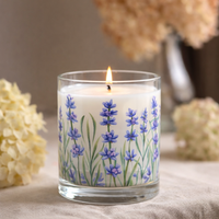 Lavender Floral Scented Candle in Glass Jar
