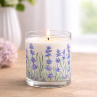 Lavender Floral Scented Candle in Glass Jar