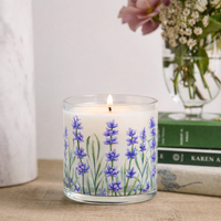 Lavender Floral Scented Candle in Glass Jar