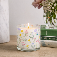 Pastel Floral Scented Candle in Glass Jar | Aesthetic Home Décor & Relaxing Aroma