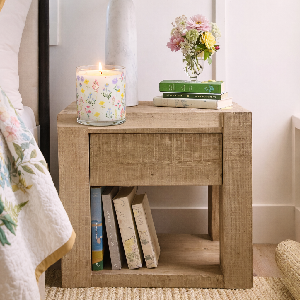 Pastel Floral Scented Candle in Glass Jar | Aesthetic Home Décor & Relaxing Aroma