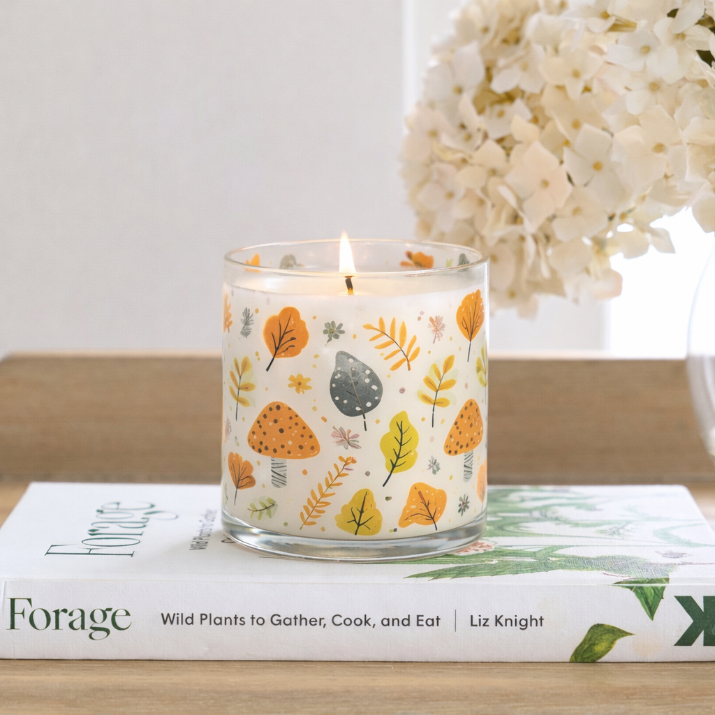 Autumn Leaf Scented Candle in Glass Jar | Cozy Aesthetic Home Décor Candle