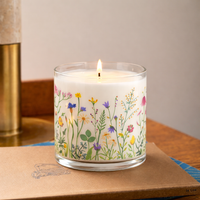Wild Garden Floral Scented Candle in Glass Jar | Aesthetic Home Décor & Relaxing Aroma