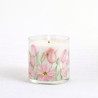 Pink Floral Scented Candle in Glass Jar