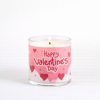 Happy Valentine’s Day Scented Candle in Glass Jar | Romantic Gift & Aesthetic Home Décor