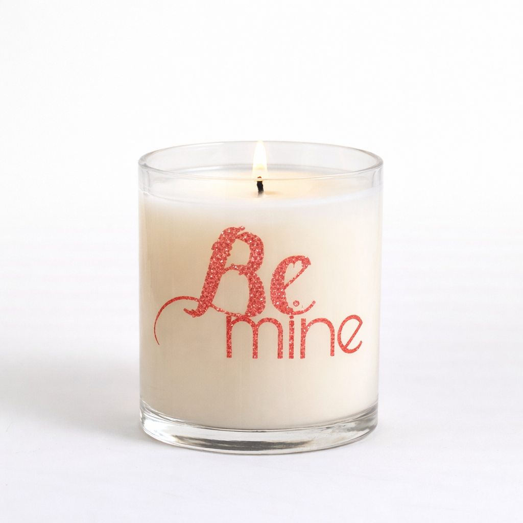 “Be Mine” Romantic Scented Candle in Glass Jar | Valentine Gift & Love Décor Candle
