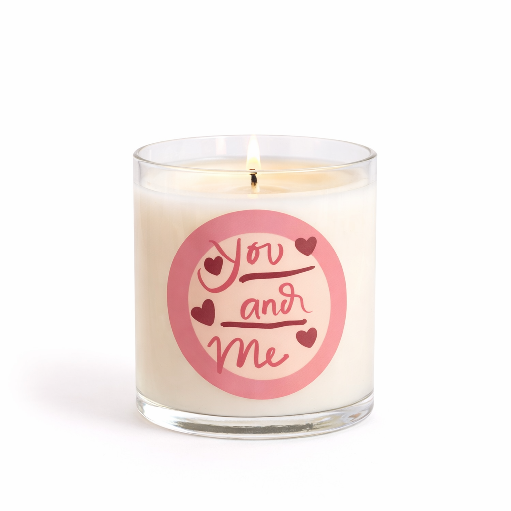 “You and Me” Romantic Scented Candle in Glass Jar | Valentine Gift & Love Home Décor