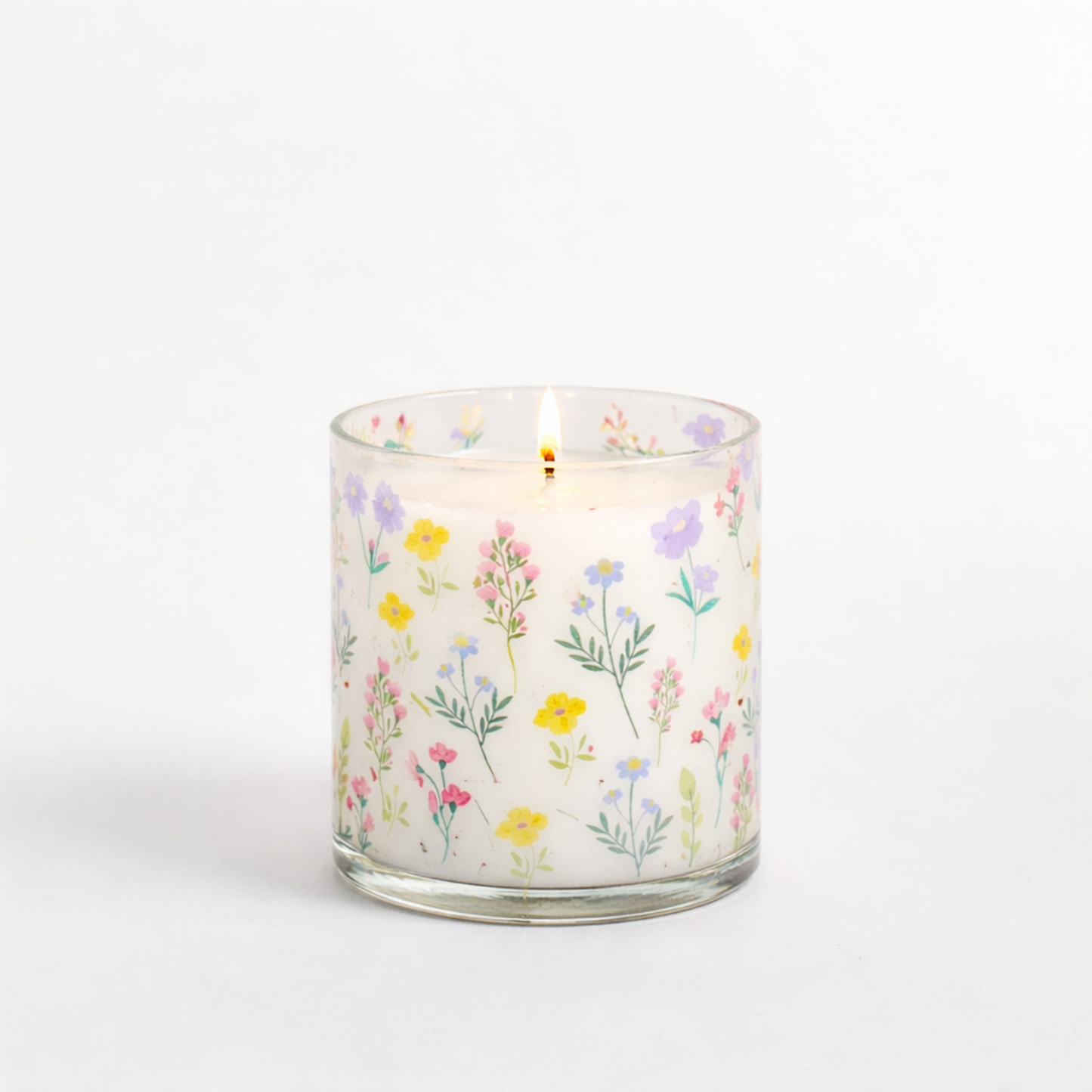 Pastel Floral Scented Candle in Glass Jar | Aesthetic Home Décor & Relaxing Aroma