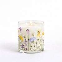 Wild Meadow Floral Scented Candle in Glass Jar | Elegant Home Décor & Relaxing Aroma