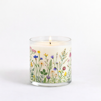 Wild Garden Floral Scented Candle in Glass Jar | Aesthetic Home Décor & Relaxing Aroma