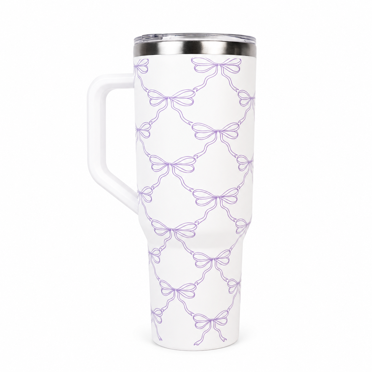 Lavender Bow in BLUE COLOR Stainless Steel Tumbler