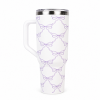 Lavender Bow in BLUE COLOR Stainless Steel Tumbler