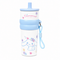 Cinnamoroll Floral Stainless Steel Insulated Tumbler with Straw & Carry Loop