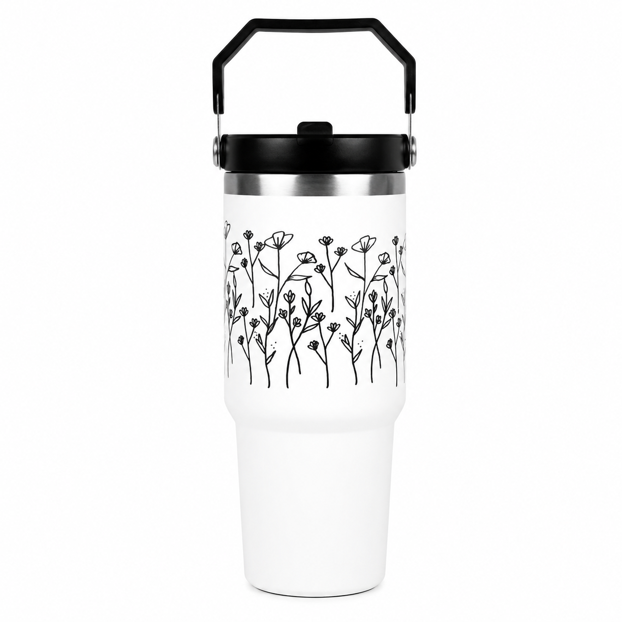 Customized FleurFlow Flipstraw Tumbler with Straw & Lid