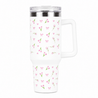 Bow with Tulip Floral Tumbler