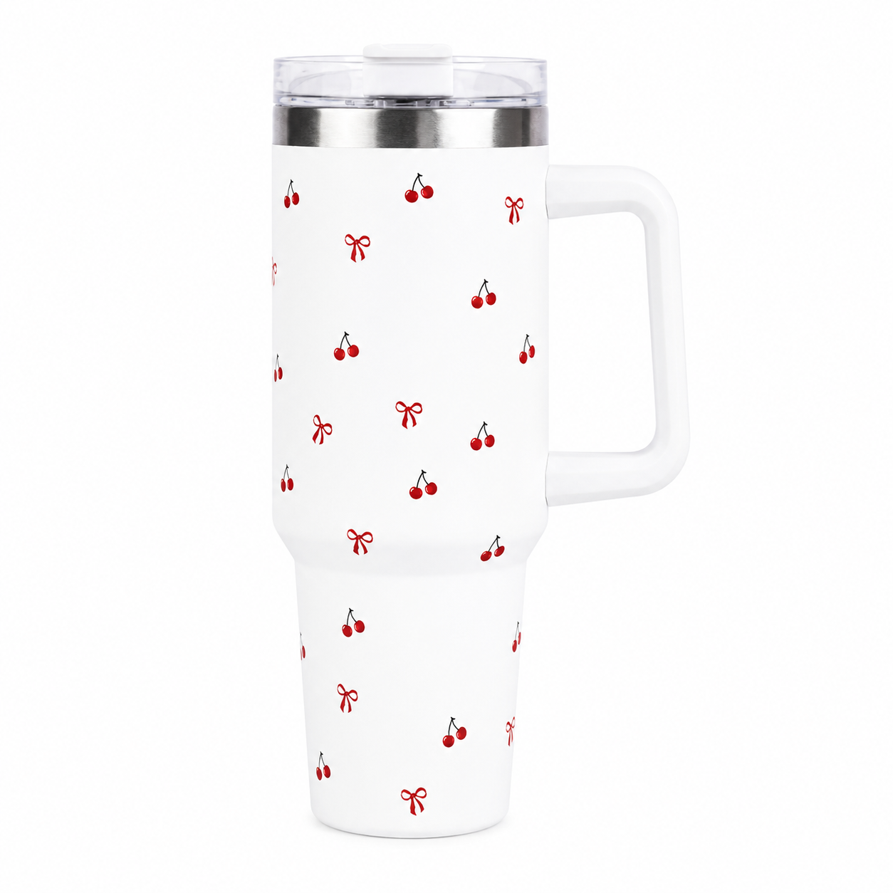 Cherry Daze Insulated Travel Tumbler with Handle & Lid with straw