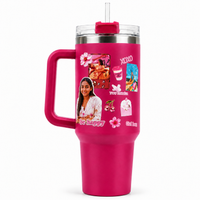 Personalized Tumbler with Straw & Handle – Custom Photo