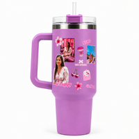 Personalized Tumbler with Straw & Handle – Custom Photo