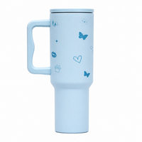 FlutterBloom™ Pastel Butterfly Travel Tumbler
