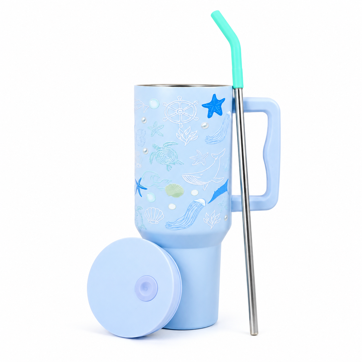 Sky Blue Aqua Marine Insulated Tumbler