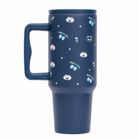 Cute Animal Print Stainless Steel Travel Tumbler with Handle