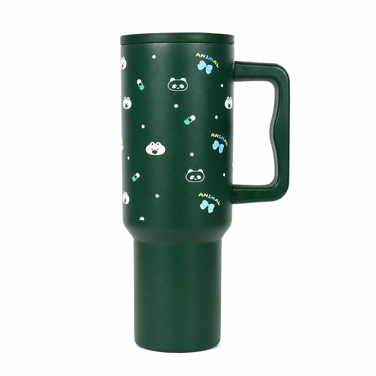 Green Animal Friend Insulated Tumbler with Handle