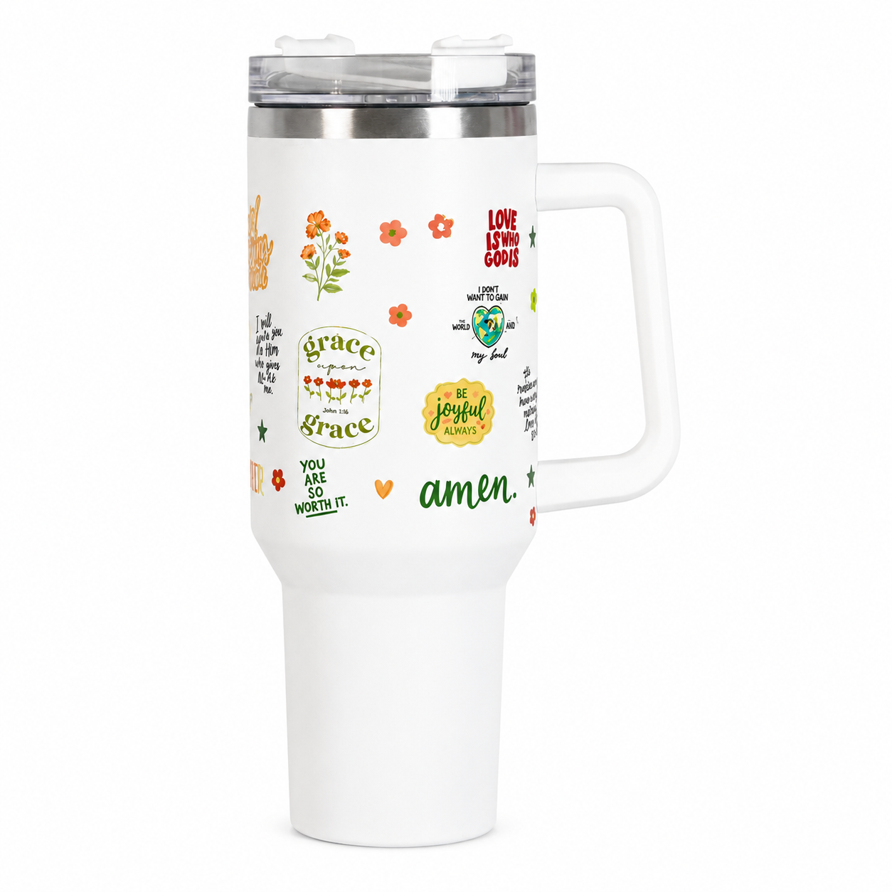 White Stainless Steel Travel Mug