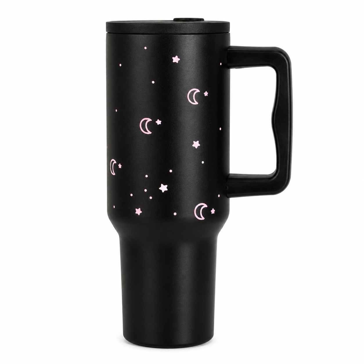 Moon & Stars Stainless Steel Tumbler with Handle | 40oz Insulated Travel Mug