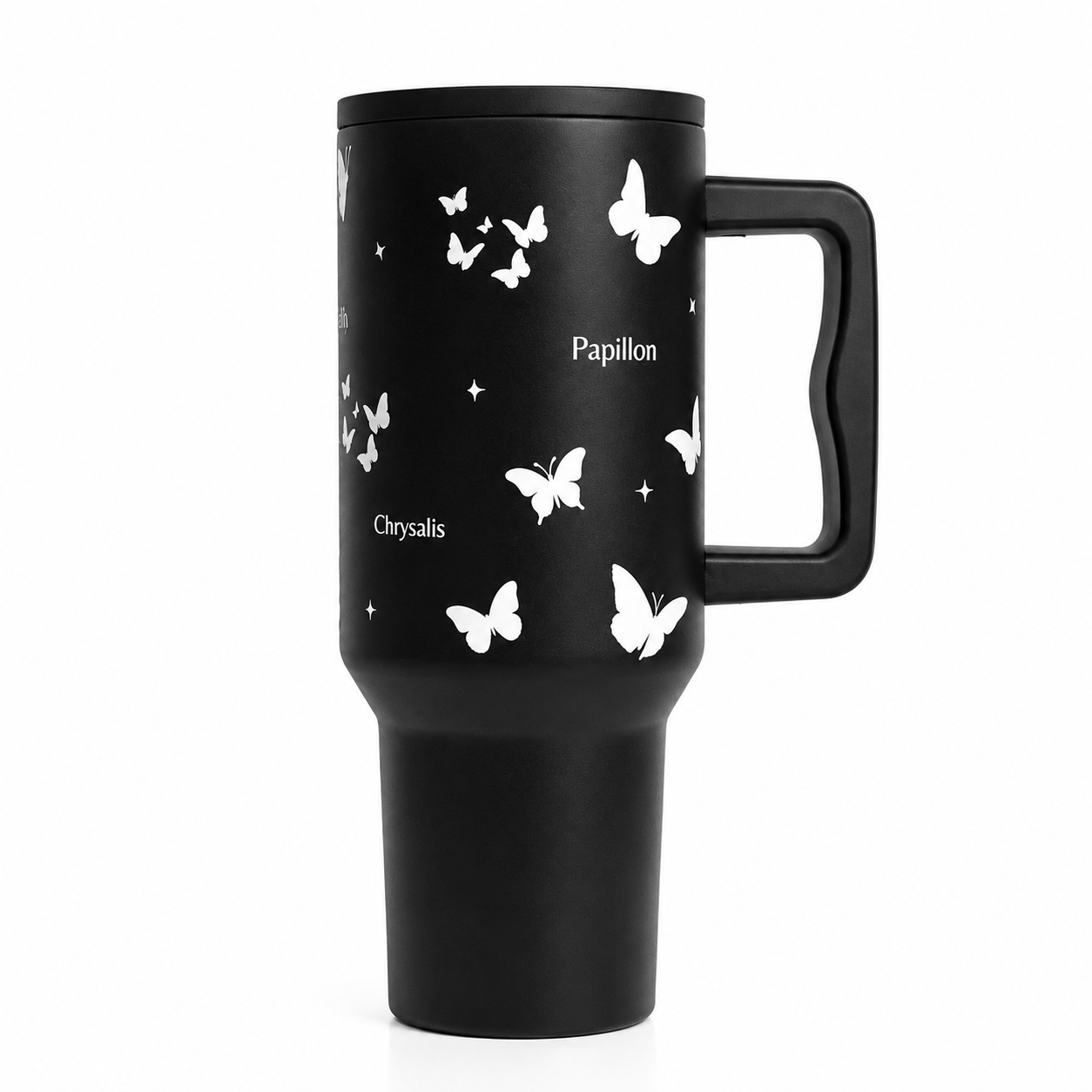 Butterfly Noir Papillon Tumbler — Leakproof & Insulated (Black)
