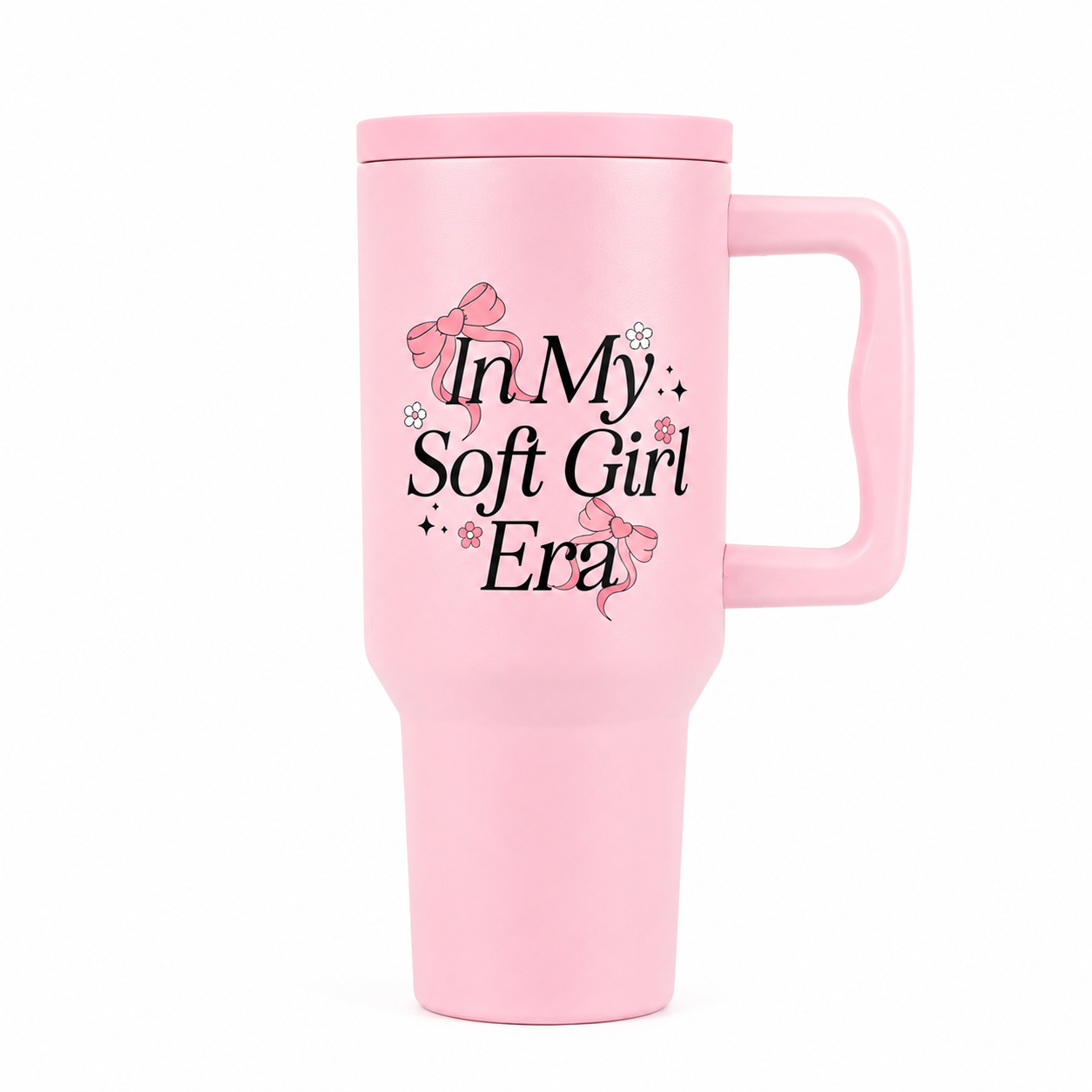 Soft Girl Era Tumbler With Pink Lid – Leak-Proof & Stylish
