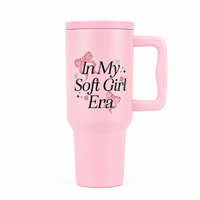 Soft Girl Era Tumbler With Pink Lid – Leak-Proof & Stylish