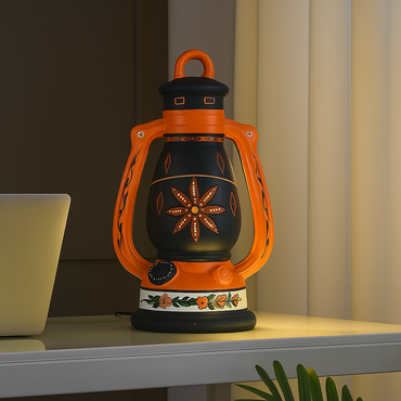 Handcrafted Terracotta Lantern Lamp – Tribal Art Motif