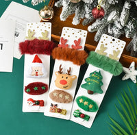 Festive Christmas Hair Clips & Accessories(Random Piece) | Santa, Reindeer & Christmas Tree Holiday Barrettes