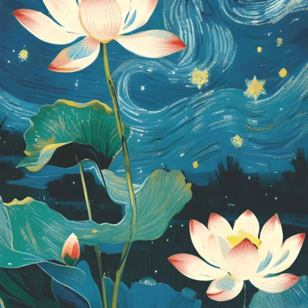 Lotus Night Serenity Canvas Wall Art Painting - Memories InsiteLOTUS NIGHT SENERITY CANVAS - STRECHED