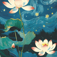 Lotus Night Serenity Canvas Wall Art Painting - Memories InsiteLOTUS NIGHT SENERITY CANVAS - STRECHED
