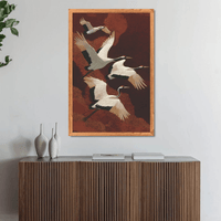 Elegant crane wall decor artwork for living room walls